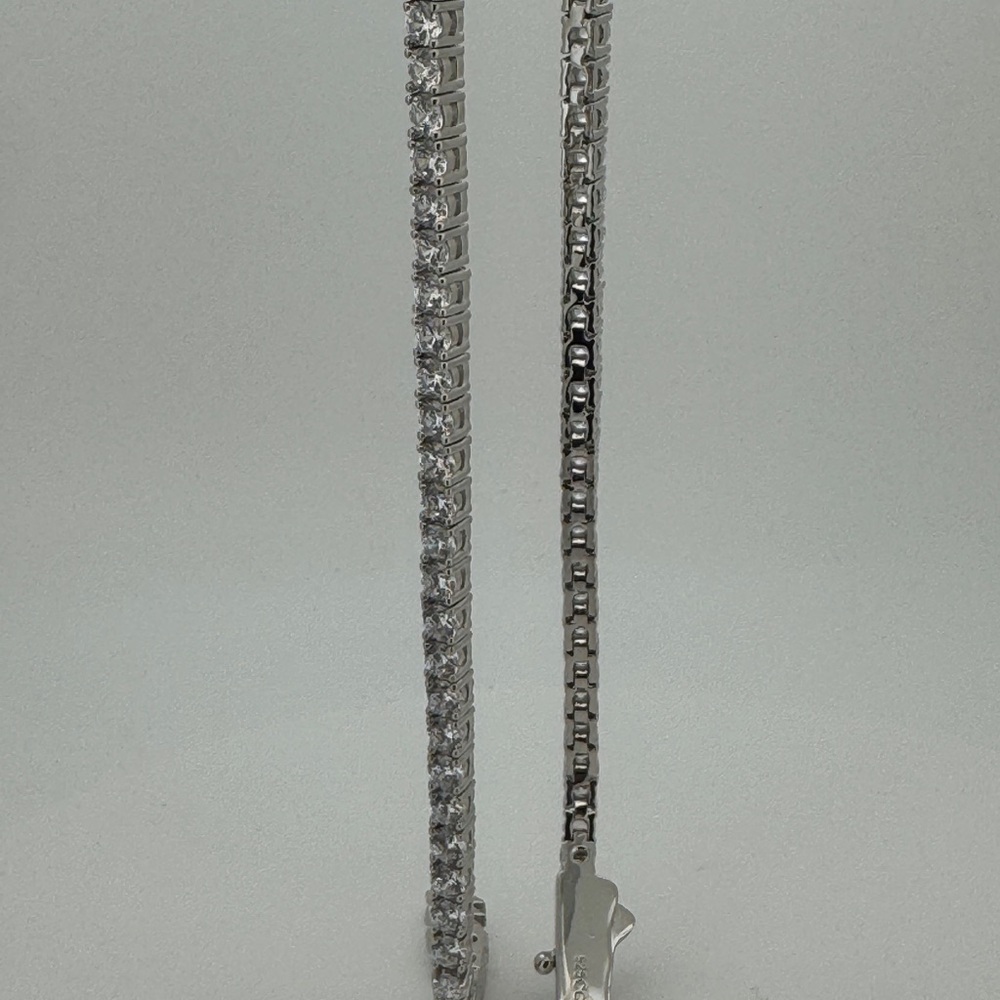 Elegant Silver Tennis Bracelet ankle bracelet - Picture 2 of 3